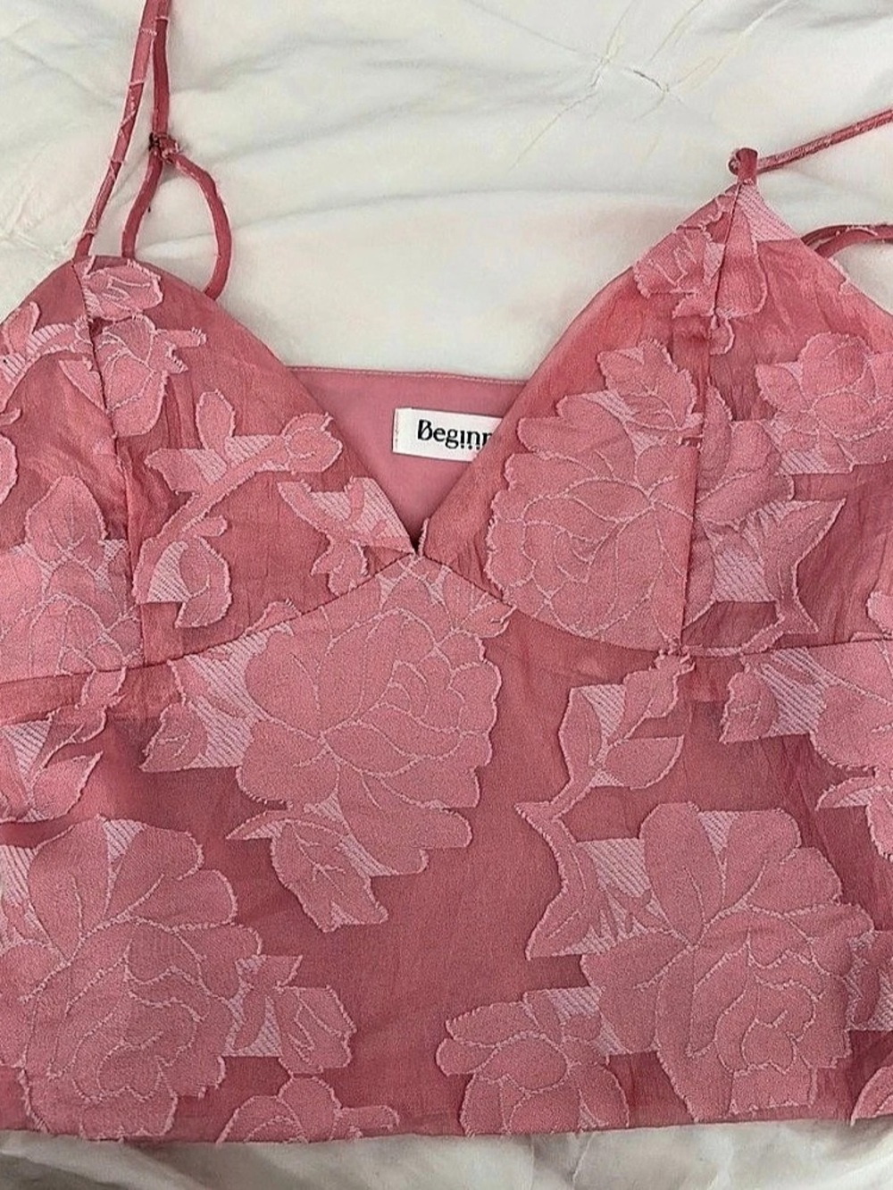 Beggini Floral Pink Crop Top Like New